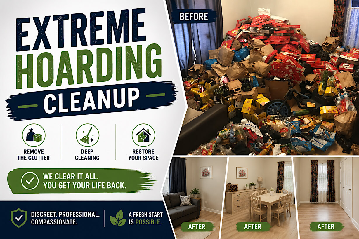 A cluttered room before clearance in Tarleton