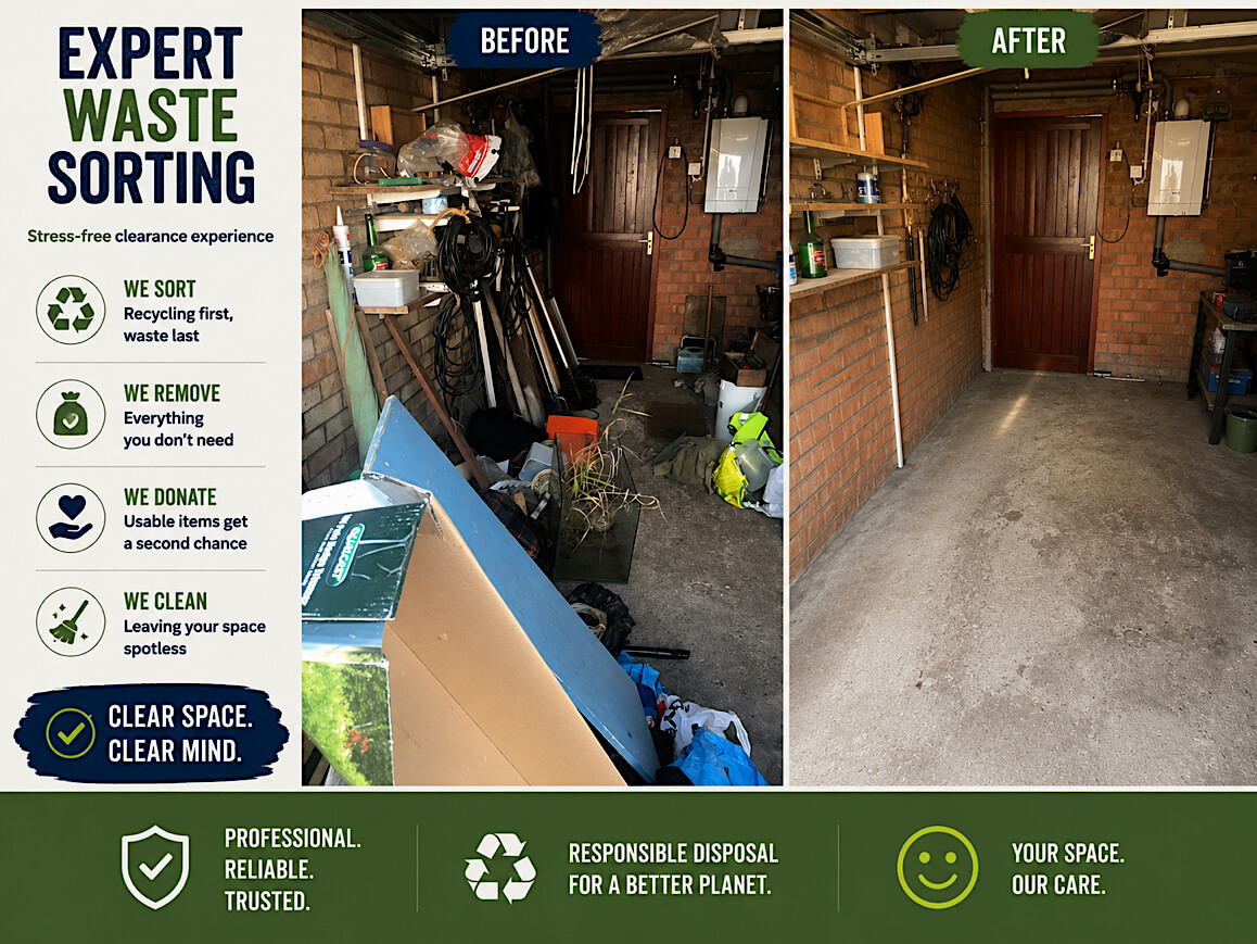 A cluttered room before clearance in Colne