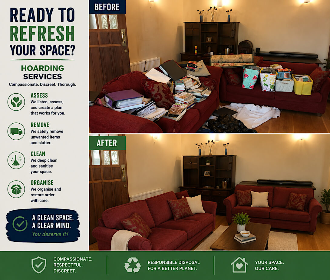 A cluttered room before clearance in Withnell